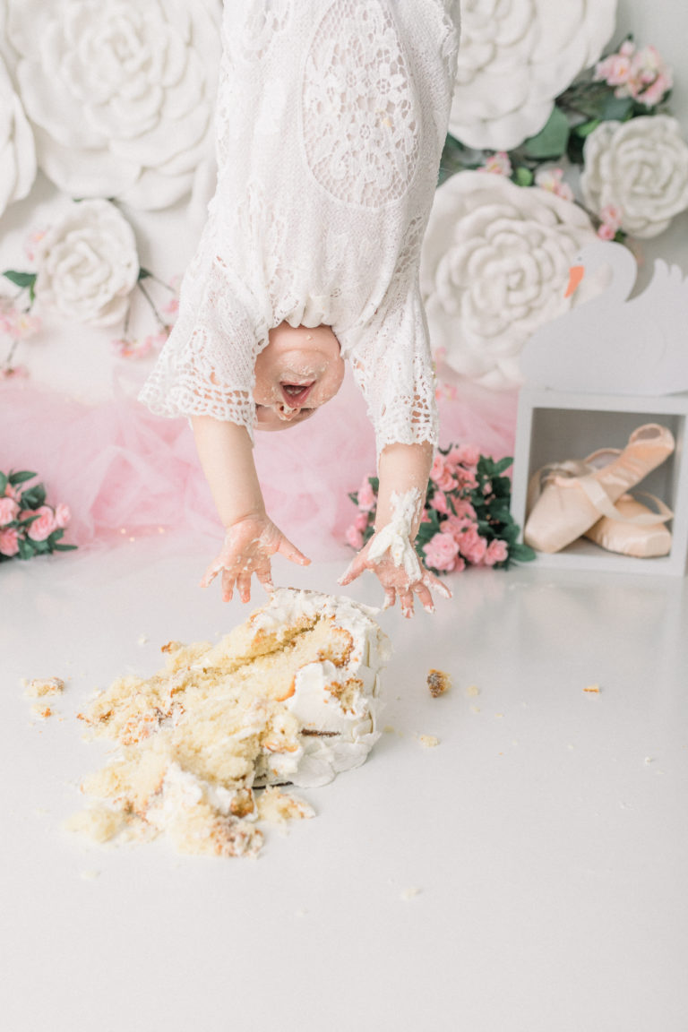 one-year-baby-cake-smash-bath-birthday-coastal-maine-34-upside-down-cake-ballerina-swan-lake